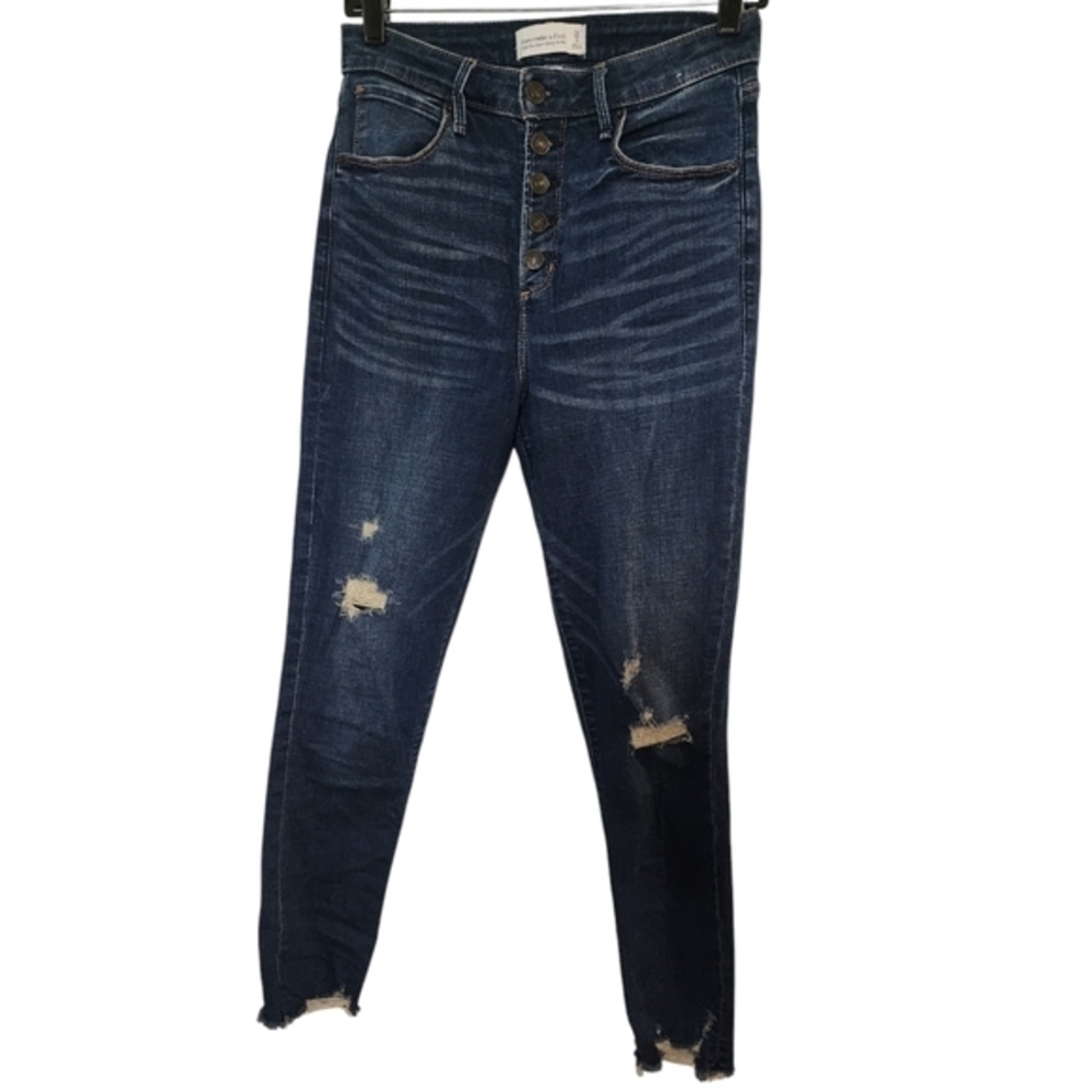 Abercrombie and Fitch‎ high rise Super skinny ankle button up denim jeans